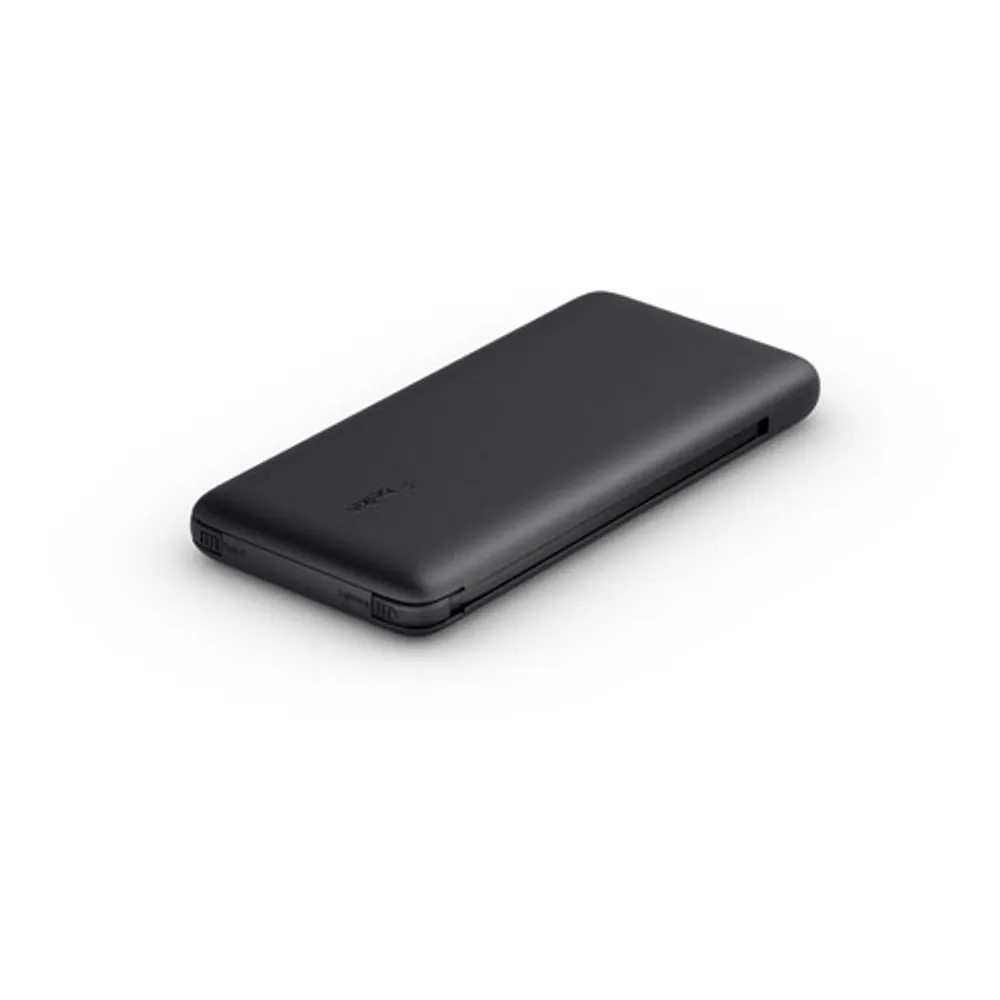 Belkin BoostCharge 10k mAh Power Bank with Lightning Cable & USB-C Cable - Black