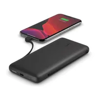 Chargeur portable de 10 000 mA h BoostCharge de Belkin avec câble Lightning et câble USB-C - Noir