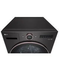 LG 7.4 Cu. Ft. Electric Steam Dryer (DLEX6500B) - Black Steel