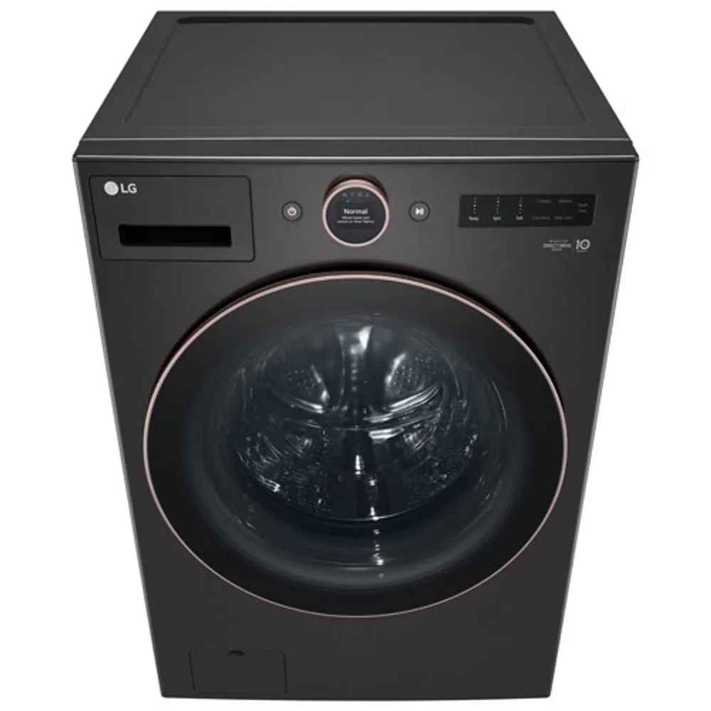 LG 5.8 Cu. Ft. High Efficiency Front Load Steam Washer (WM6500HBA) - Black Steel