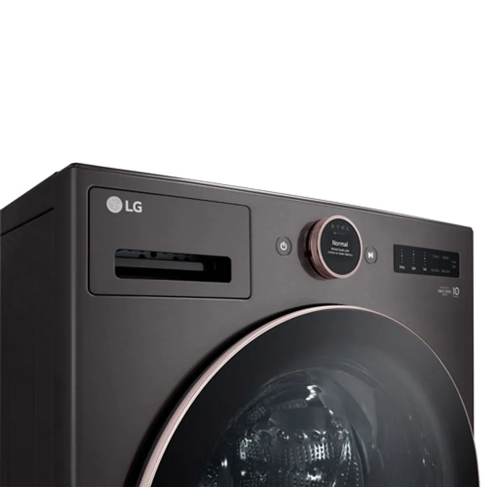 LG 5.8 Cu. Ft. High Efficiency Front Load Steam Washer (WM6500HBA) - Black Steel