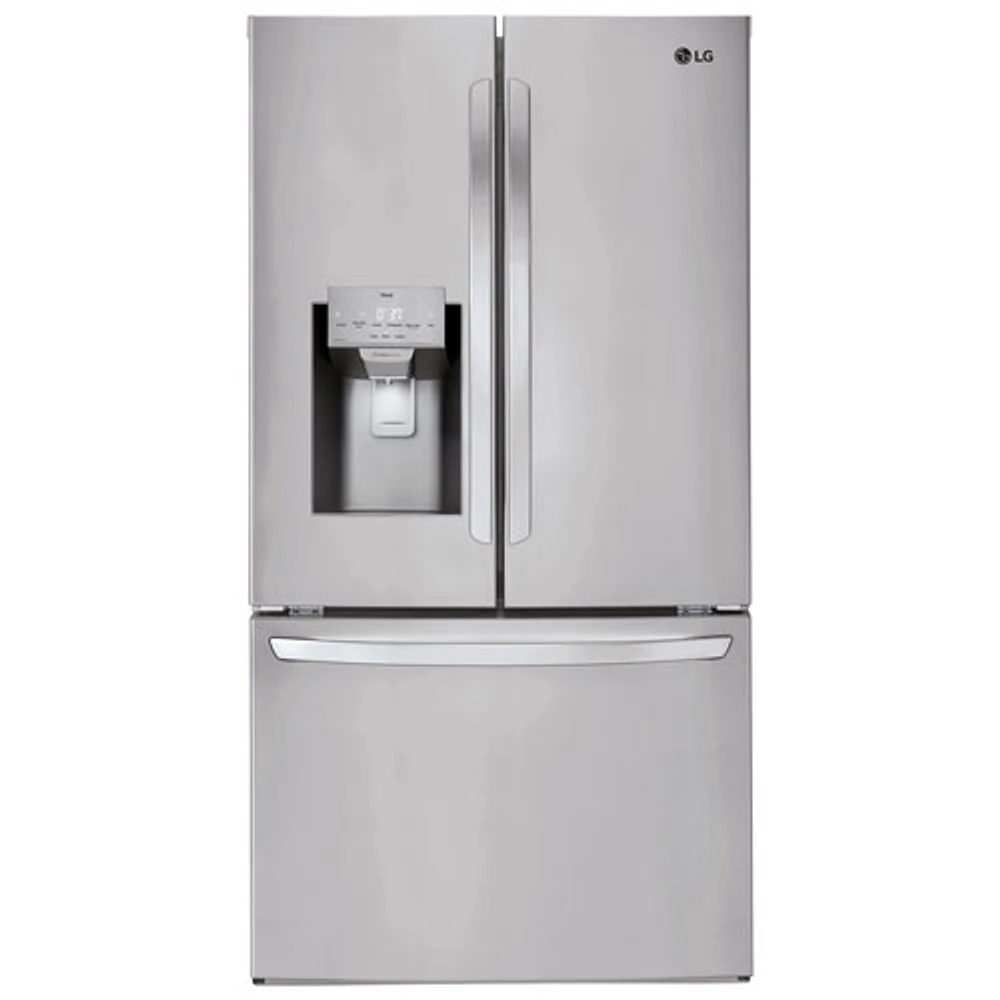 LG 36" 27.7 Cu. Ft. French Door Refrigerator w/ Water & Ice Dispenser (LRFS28XBS) - Stainless Steel