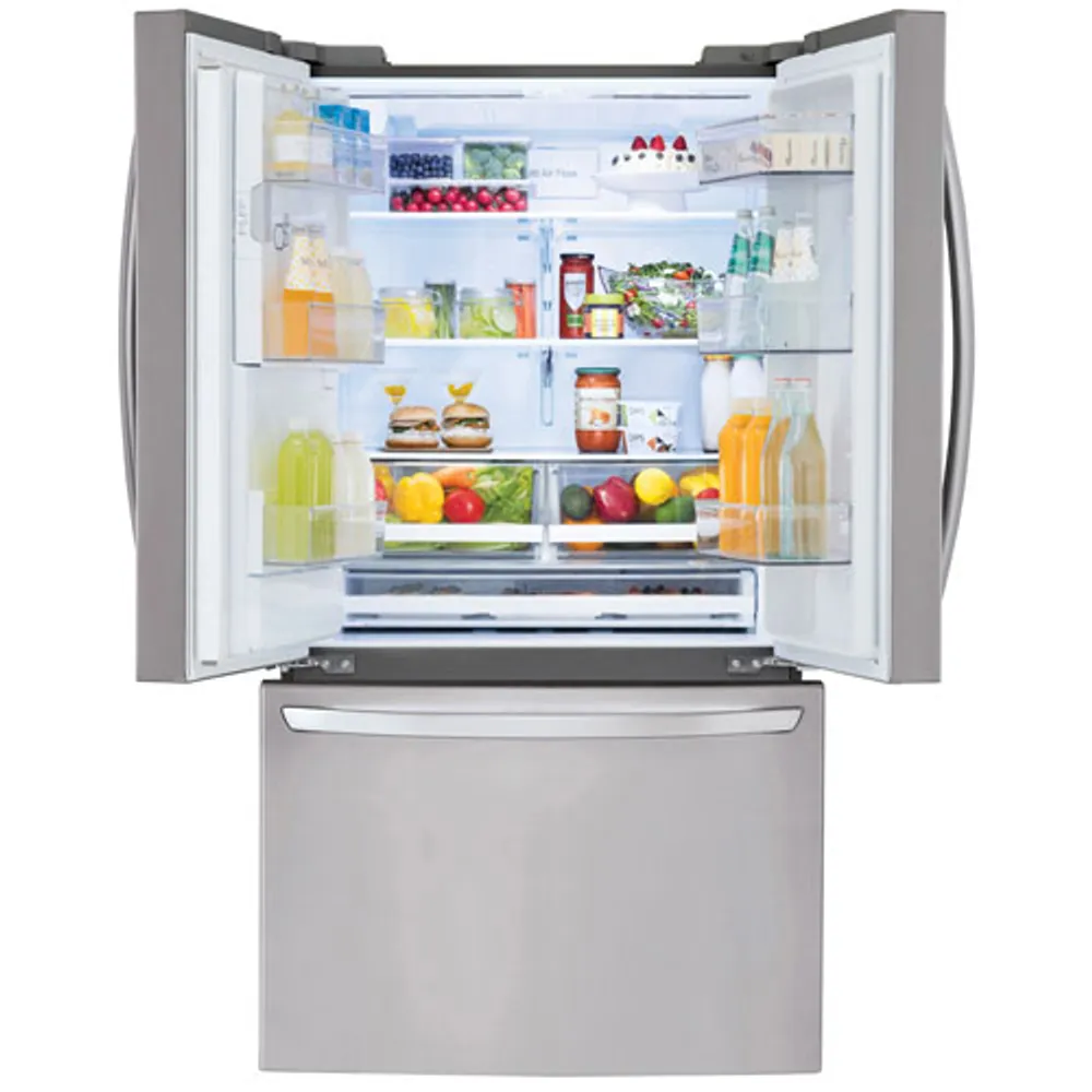 LG 36" 27.7 Cu. Ft. French Door Refrigerator w/ Water & Ice Dispenser (LRFS28XBS) - Stainless Steel