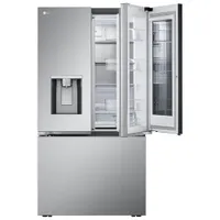 LG 36" 26 cu. ft. Smart Mirror InstaView Counter-Depth MAX French Door Refrigerator w/ Ice Dispenser - Stainless