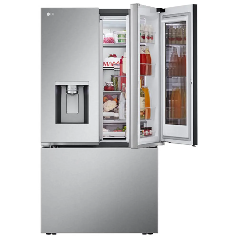 LG 36" 26 cu. ft. Smart Mirror InstaView Counter-Depth MAX French Door Refrigerator w/ Ice Dispenser - Stainless