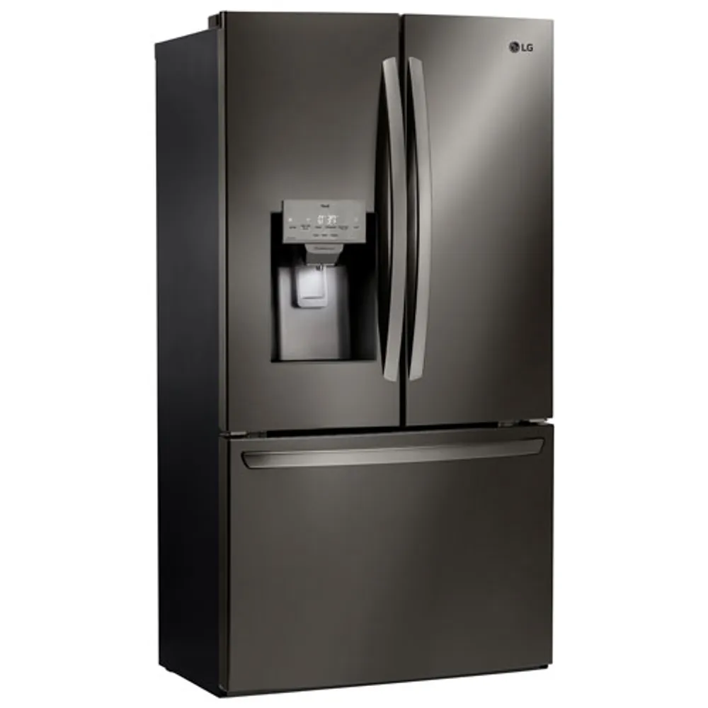 LG 36" 27.7 Cu. Ft. French Door Refrigerator w/ Water & Ice Dispenser (LRFS28XBD) - Black Stainless Steel