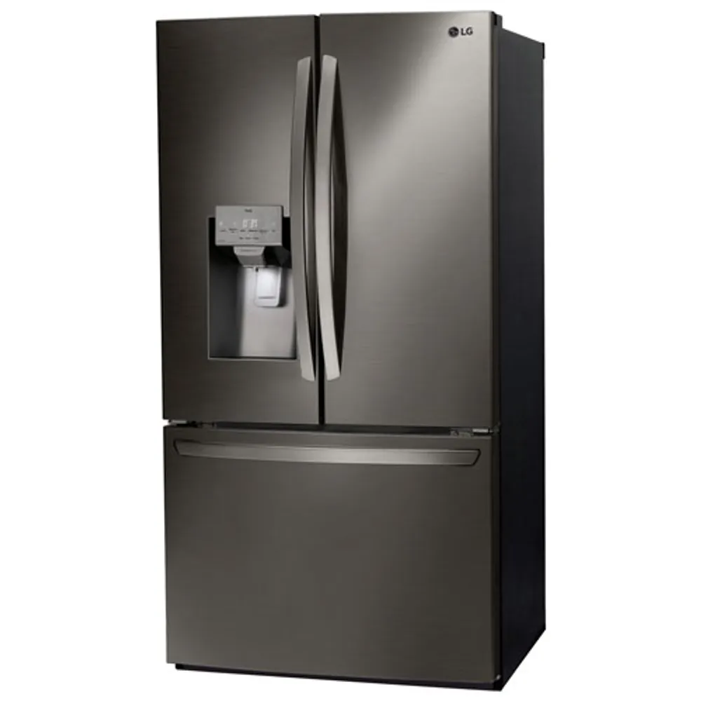 LG 36" 27.7 Cu. Ft. French Door Refrigerator w/ Water & Ice Dispenser (LRFS28XBD) - Black Stainless Steel