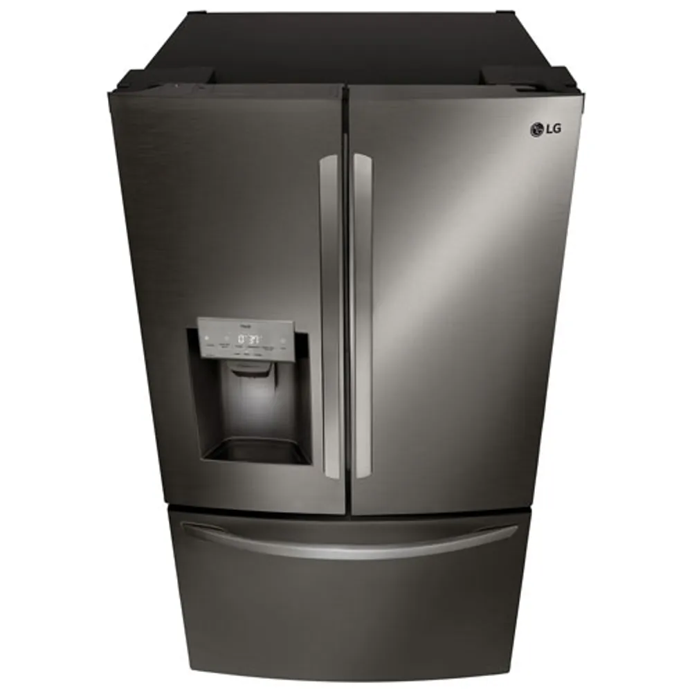 LG 36" 27.7 Cu. Ft. French Door Refrigerator w/ Water & Ice Dispenser (LRFS28XBD) - Black Stainless Steel