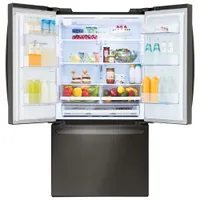 LG 36" 27.7 Cu. Ft. French Door Refrigerator w/ Water & Ice Dispenser (LRFS28XBD) - Black Stainless Steel