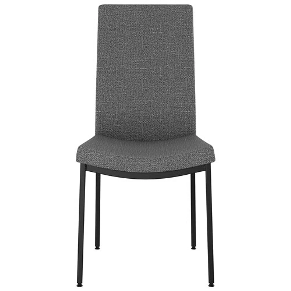 Torres Contemporary Fabric Dining Chair - Grey Woven/Black