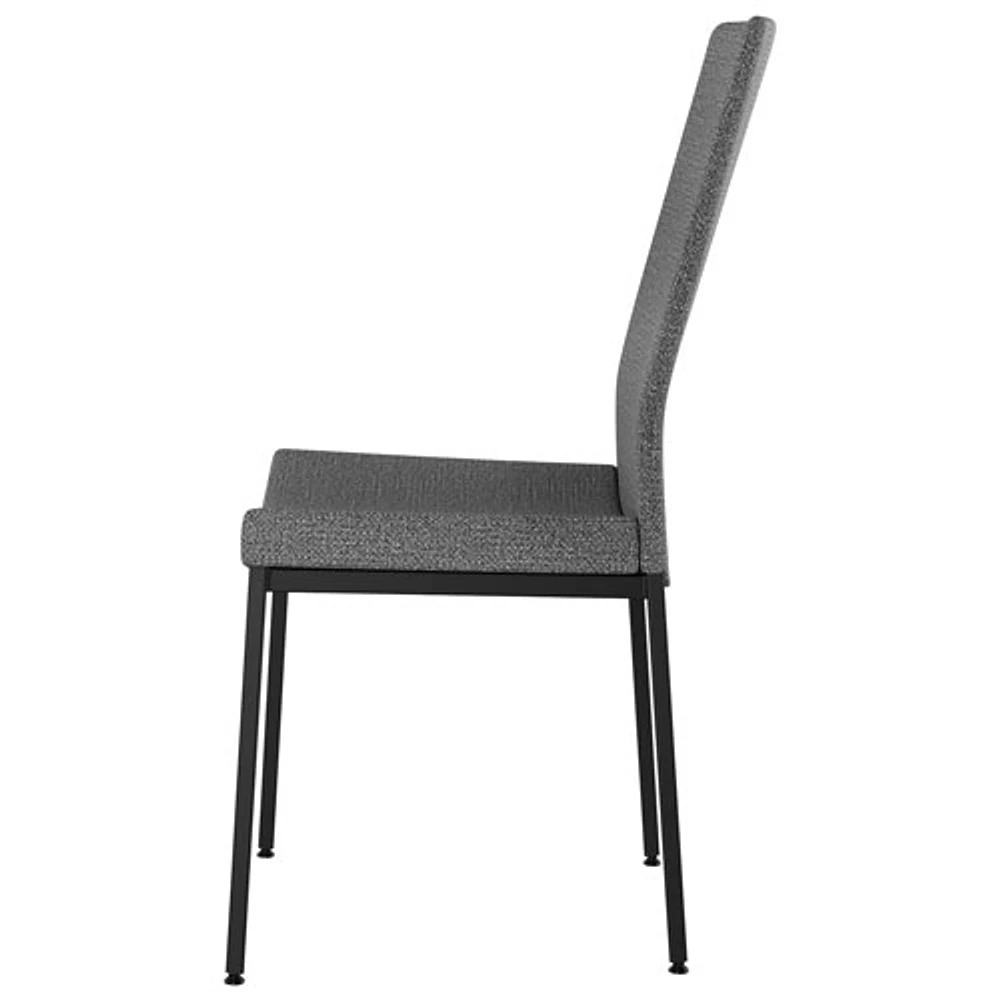 Torres Contemporary Fabric Dining Chair - Grey Woven/Black