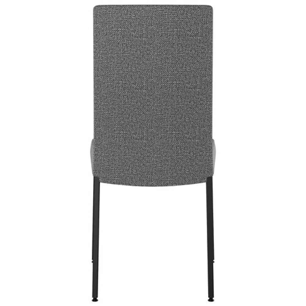 Torres Contemporary Fabric Dining Chair - Grey Woven/Black