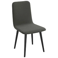 Watson Contemporary Polyester Dining Chair - Charcoal Grey/Black