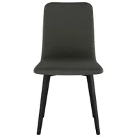 Watson Contemporary Polyester Dining Chair - Charcoal Grey/Black