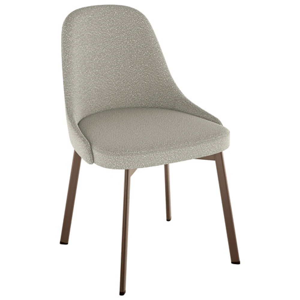 Harper Contemporary Fabric Dining Chair - Cream Bouclé/Black