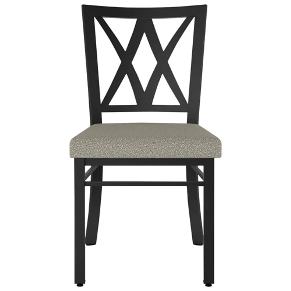 Washington Modern Polyester Dining Chair - Beige-Grey Bouclé/Black