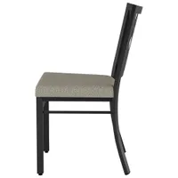 Washington Modern Polyester Dining Chair - Beige-Grey Bouclé/Black