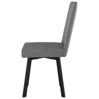 Elmira Contemporary Fabric Dining Chair - Grey Woven/Black