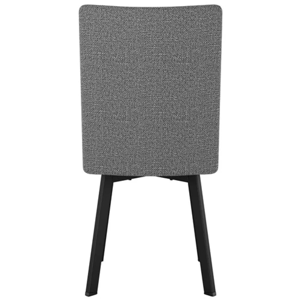 Elmira Contemporary Fabric Dining Chair - Grey Woven/Black