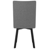 Elmira Contemporary Fabric Dining Chair - Grey Woven/Black