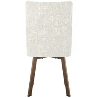 Elmira Contemporary Fabric Dining Chair - White Cream Chenille/Bronze