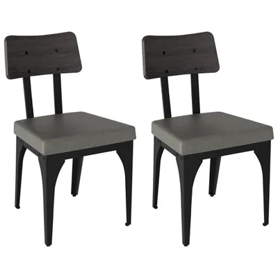 Symmetry Transitional Faux Leather Dining Chair - Set of 2
