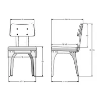 Chaise de salle à manger transitionnelle en similicuir Symmetry - Ensemble de 2