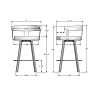 Tabouret de bar contemporain à hauteur de comptoir Lars