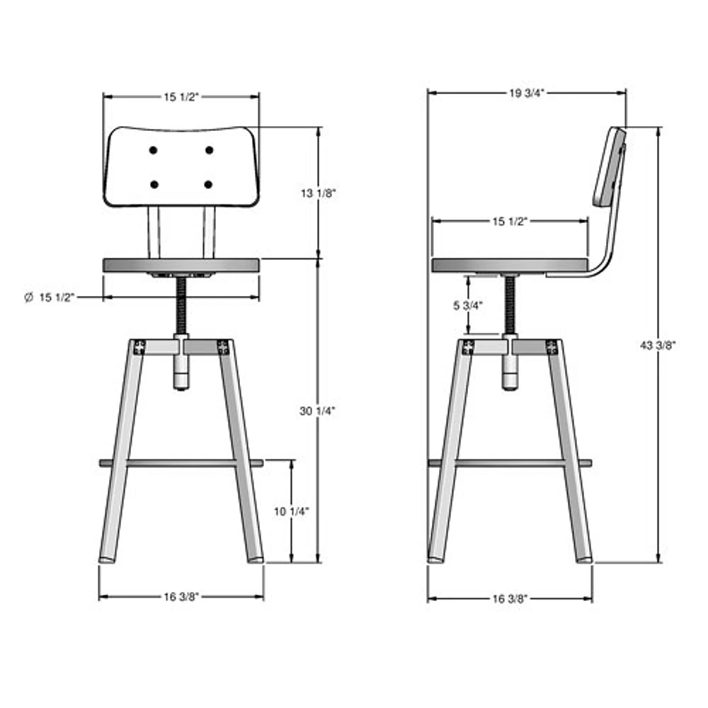 Woodland Transitional Adjustable Height Barstool