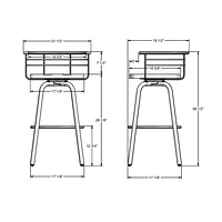 Tabouret de bar transitionnel à hauteur de bar Brisk