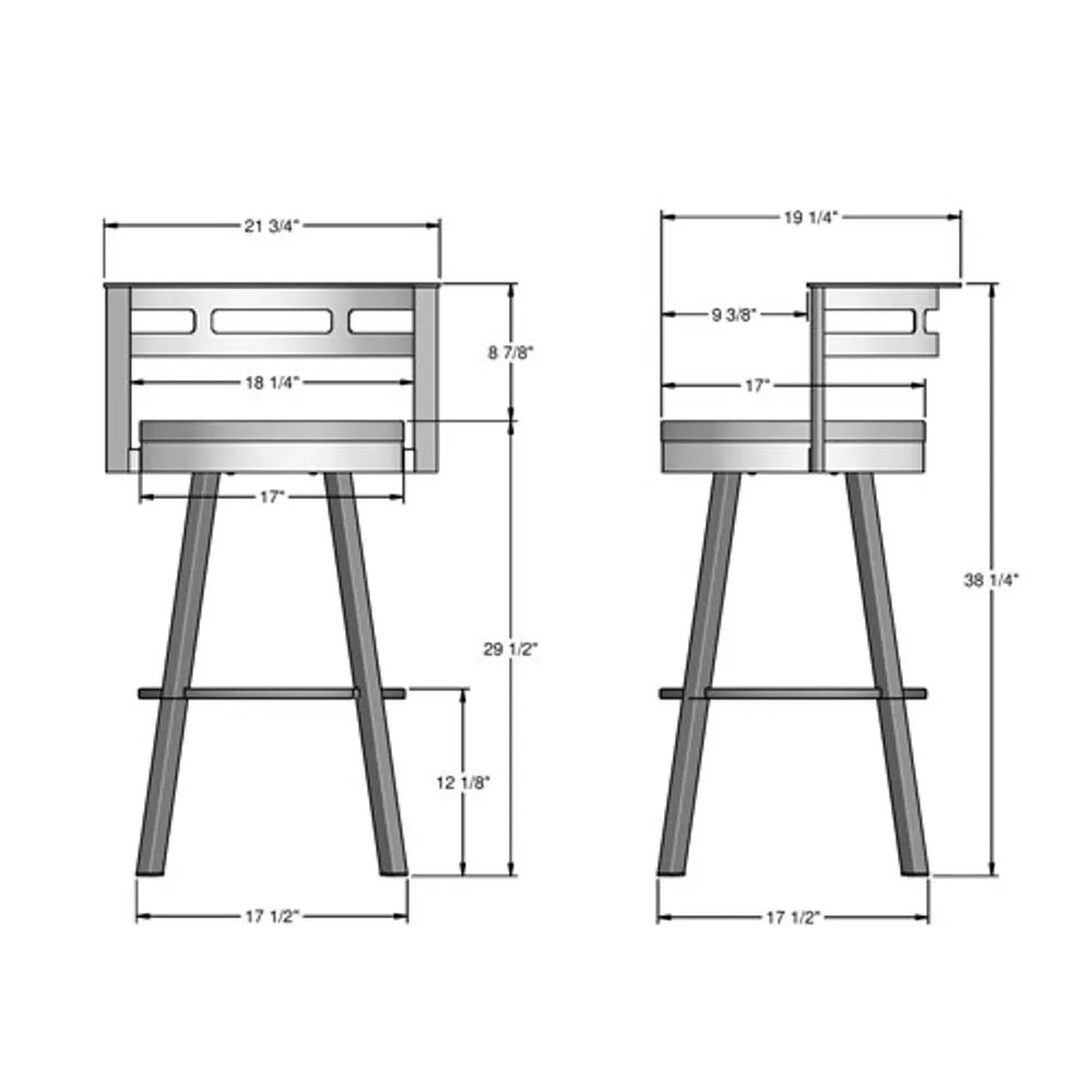 Tabouret de bar transitionnel à hauteur de bar Vector