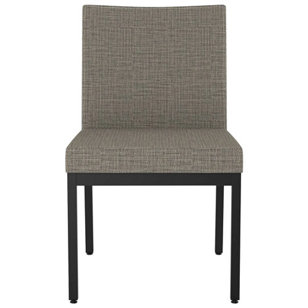 Perry Traditional Fabric Dining Chair - Set of 2 - Beige Black Tweed/Black