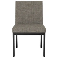 Perry Traditional Fabric Dining Chair - Set of 2 - Beige Black Tweed/Black