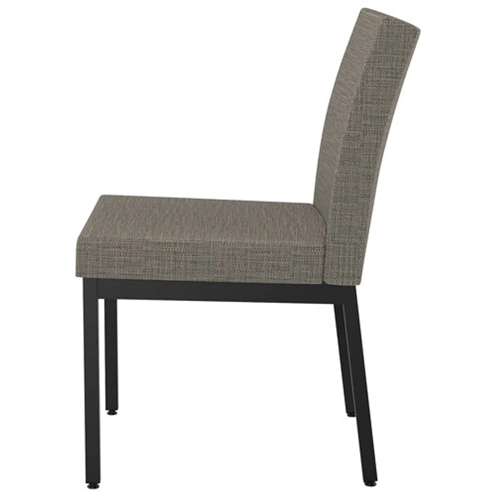 Perry Traditional Fabric Dining Chair - Set of 2 - Beige Black Tweed/Black