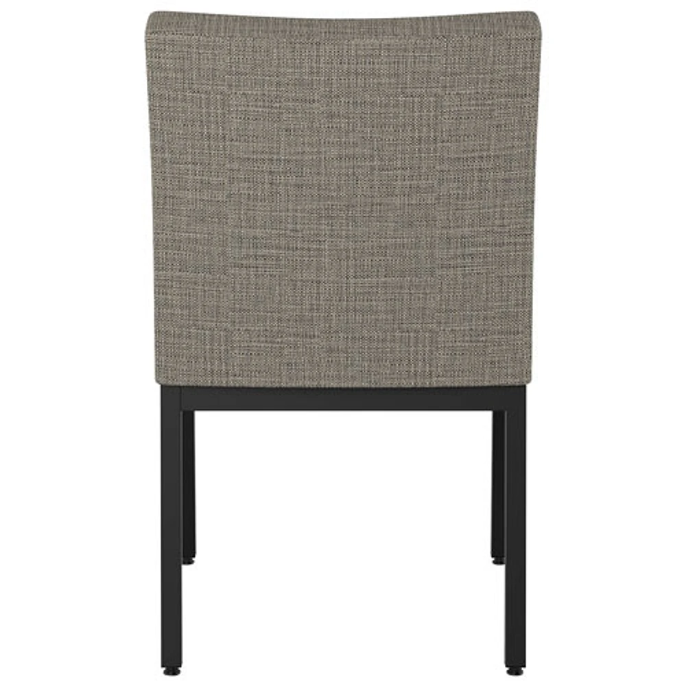 Perry Traditional Fabric Dining Chair - Set of 2 - Beige Black Tweed/Black