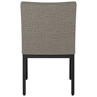 Perry Traditional Fabric Dining Chair - Set of 2 - Beige Black Tweed/Black