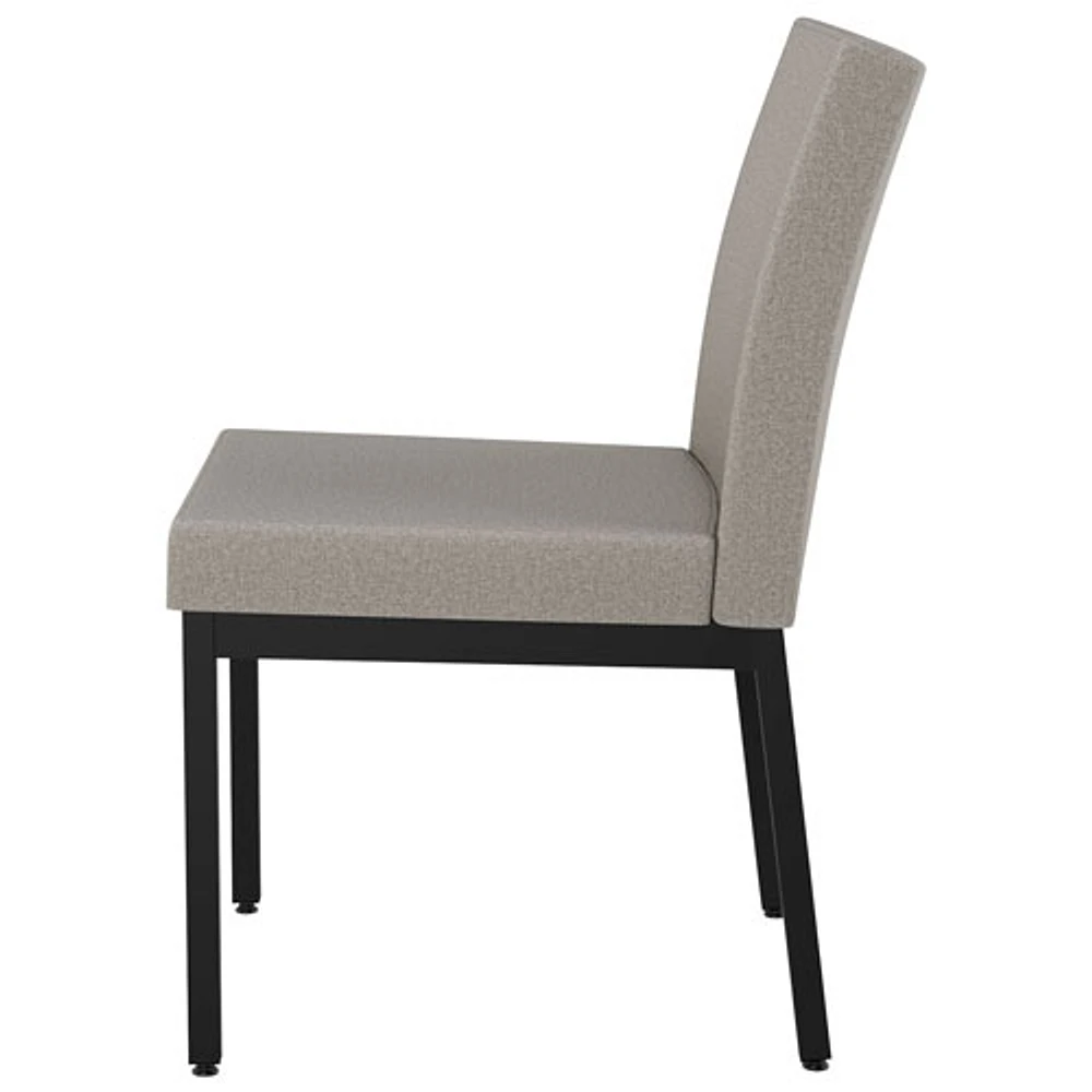 Perry Traditional PU Dining Chair - Set of 2 - Grey-Beige/Black