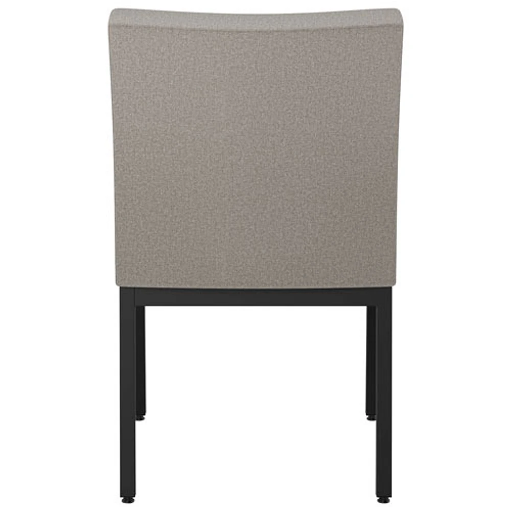 Perry Traditional PU Dining Chair - Set of 2 - Grey-Beige/Black