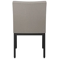 Perry Traditional PU Dining Chair - Set of 2 - Grey-Beige/Black