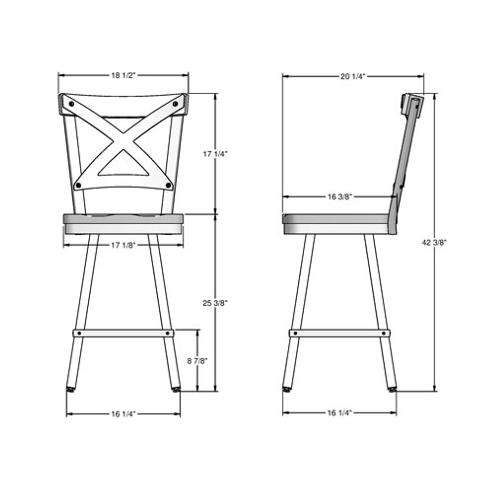 Tabouret de bar transitionnel à hauteur de comptoir Jasper