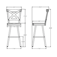 Tabouret de bar transitionnel à hauteur de bar Jasper