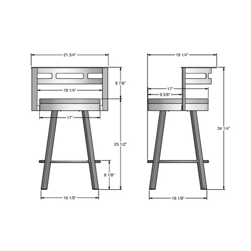 Tabouret de bar transitionnel à hauteur de comptoir Vector