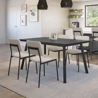 Sullivan Contemporary Faux Leather Dining Chair - Cream/Black