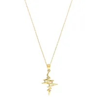 Le Reve Heart Beat Pendant in 17" 10K Gold Necklace