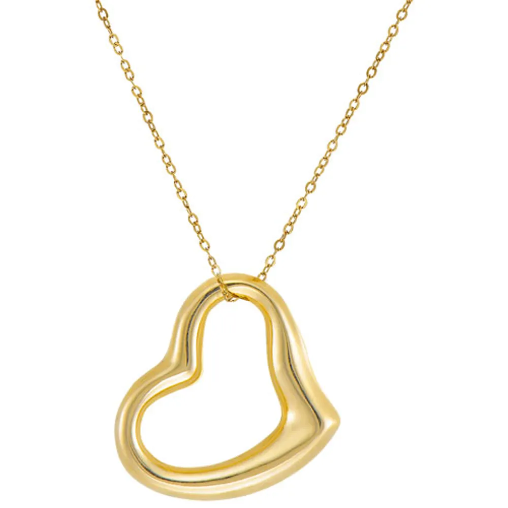 Le Reve Heart Pendant in 18" 10K Gold Necklace