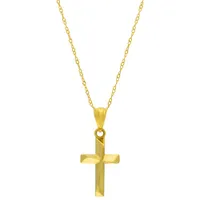Le Reve Cross Pendant in 18" 10K Yellow Gold Necklace