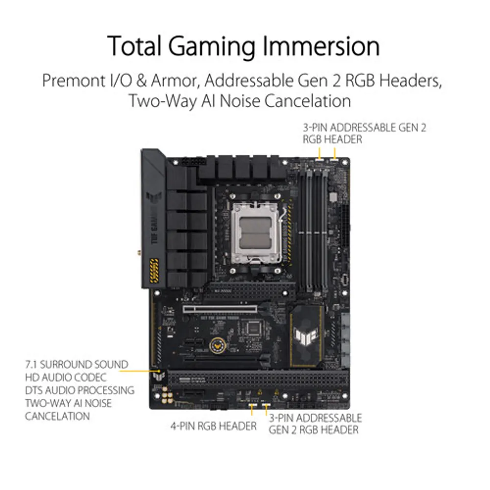 ASUS TUF Gaming B650-Plus Gaming Wi-Fi 6 ATX AM5 DDR5 Motherboard for AMD Ryzen 7000 Series CPUs