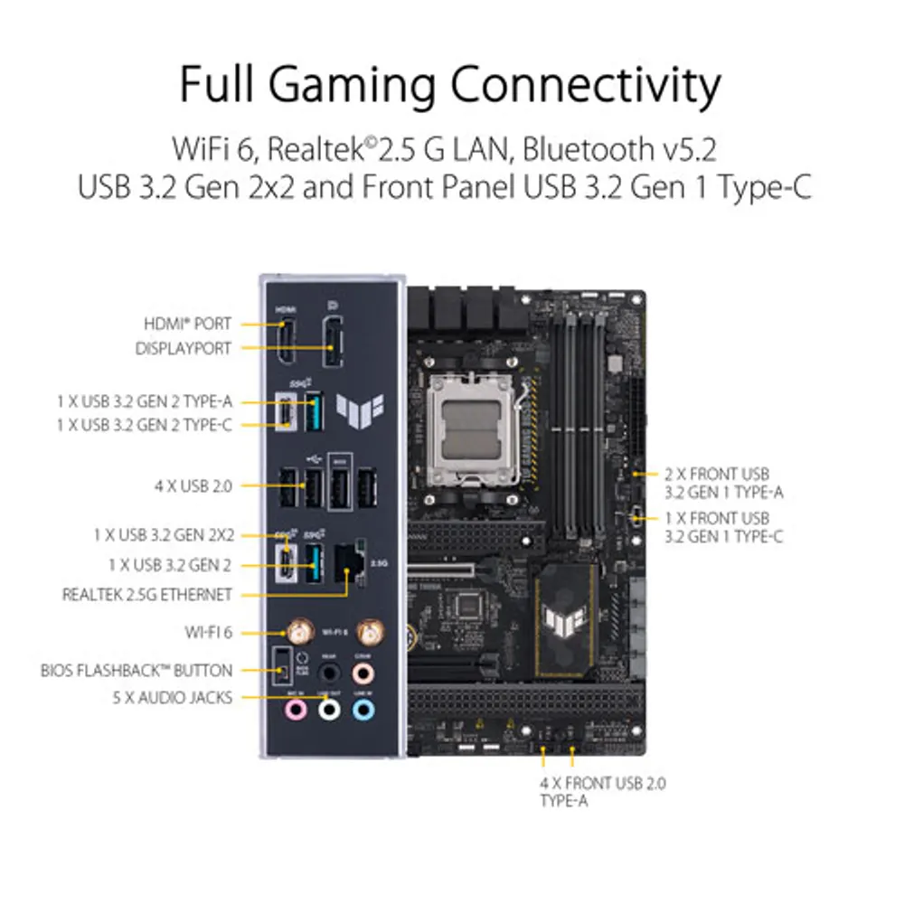 ASUS TUF Gaming B650-Plus Gaming Wi-Fi 6 ATX AM5 DDR5 Motherboard for AMD Ryzen 7000 Series CPUs