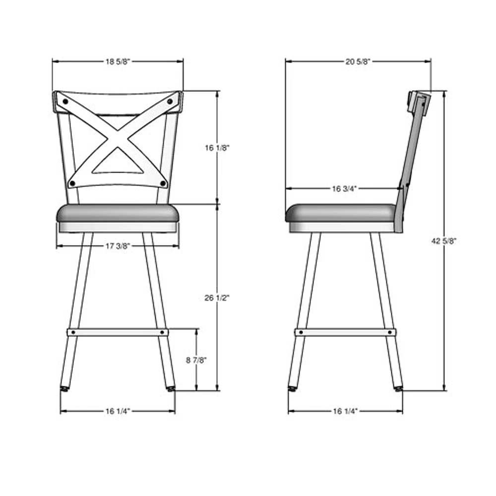 Tabouret de bar transitionnel à hauteur de comptoir Snyder