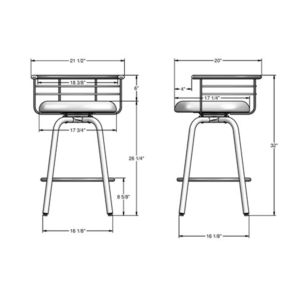 Turbo Contemporary Counter Height Barstool